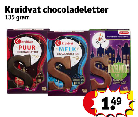 Kruidvat Huismerk   chocoladeletter folder aanbieding bij  Kruidvat - details