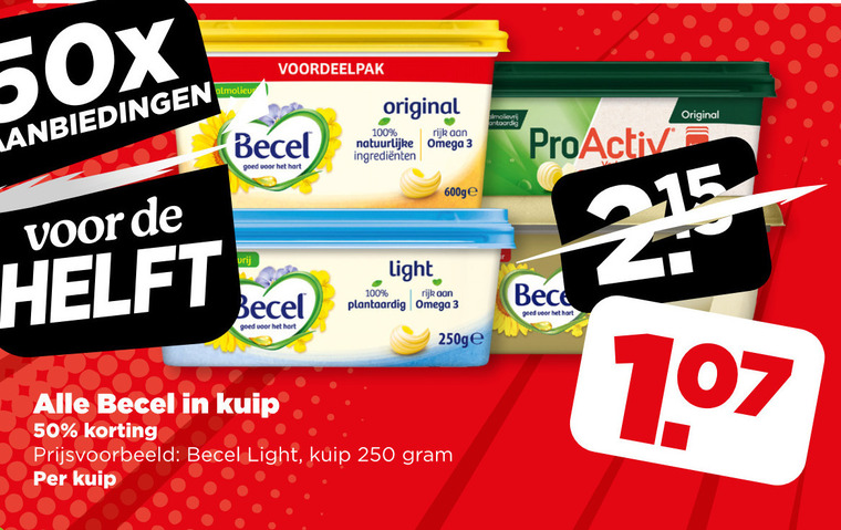 Becel   margarine folder aanbieding bij  Plus - details