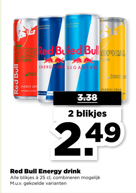 Red Bull   energiedrank folder aanbieding bij  Plus - details