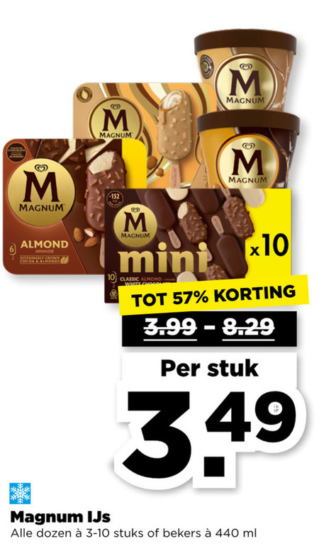 Magnum   ijslollies, ijsspecialiteit folder aanbieding bij  Plus - details