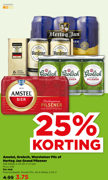 Warsteiner   blikje bier, speciaalbier folder aanbieding bij  Plus - details