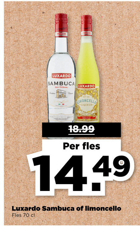 Luxardo   limoncello, sambuca folder aanbieding bij  Plus - details