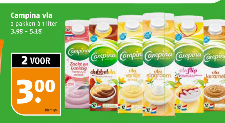 Campina   vla folder aanbieding bij  Poiesz - details