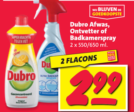 Dubro   afwasmiddel, badkamerreiniger folder aanbieding bij  Nettorama - details