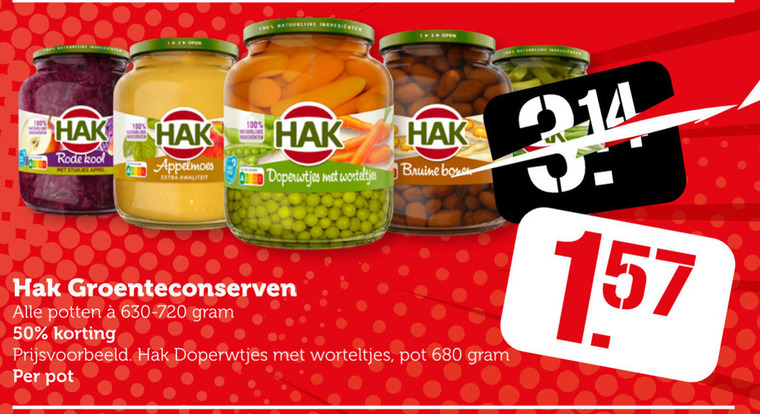 Hak   appelmoes, groenteconserven folder aanbieding bij  Coop - details