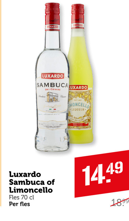 Luxardo   limoncello, sambuca folder aanbieding bij  Coop - details