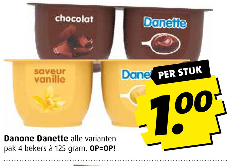 Danette   toetje folder aanbieding bij  Boni - details