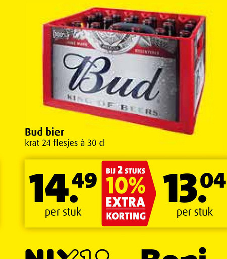 Bud   krat bier folder aanbieding bij  Boni - details