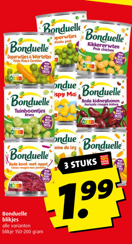 Bonduelle   groenteconserven folder aanbieding bij  Boni - details