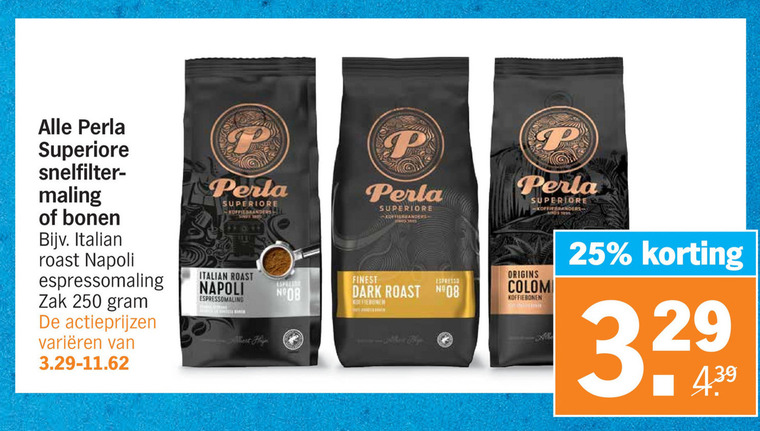 Perla   koffiebonen, koffie folder aanbieding bij  Albert Heijn - details