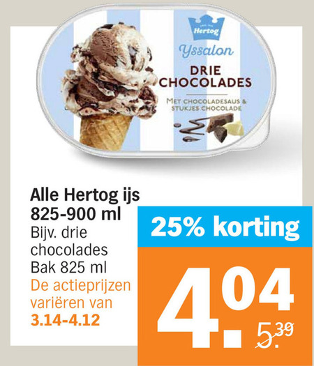 Hertog   ijsspecialiteit folder aanbieding bij  Albert Heijn - details