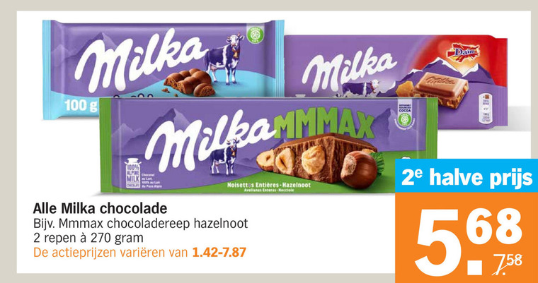 Milka   chocolade folder aanbieding bij  Albert Heijn - details