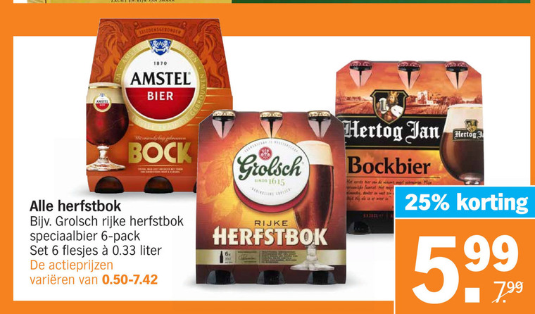 Amstel   bokbier folder aanbieding bij  Albert Heijn - details