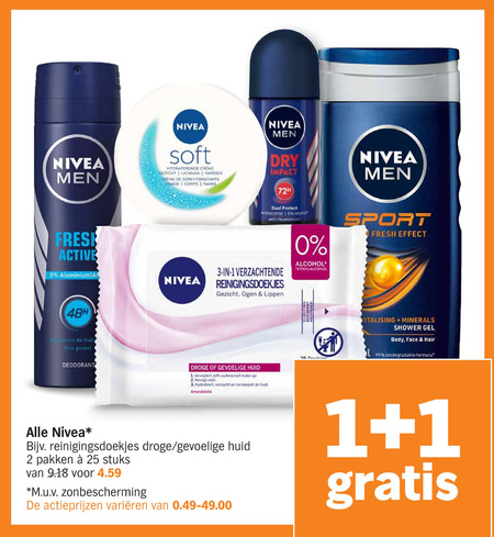 Nivea   douchegel, deodorant folder aanbieding bij  Albert Heijn - details