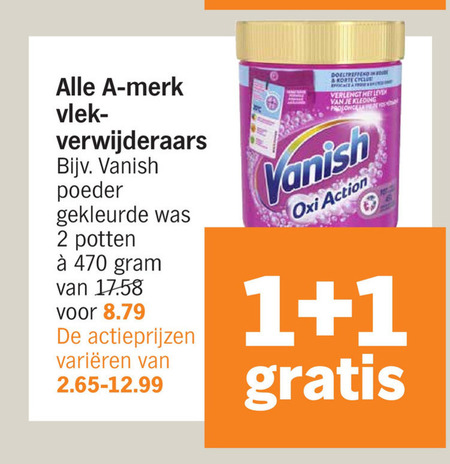 Vanish   vlekkenverwijderaar folder aanbieding bij  Albert Heijn - details