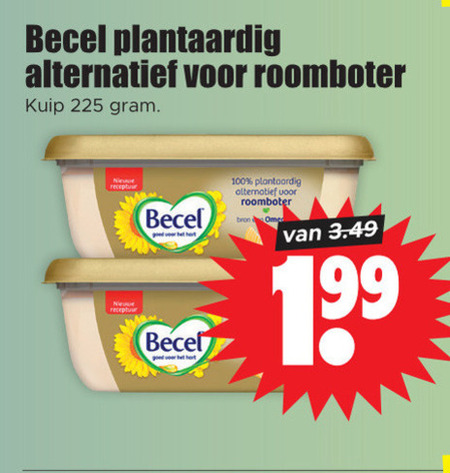 Becel   margarine folder aanbieding bij  Dirk - details