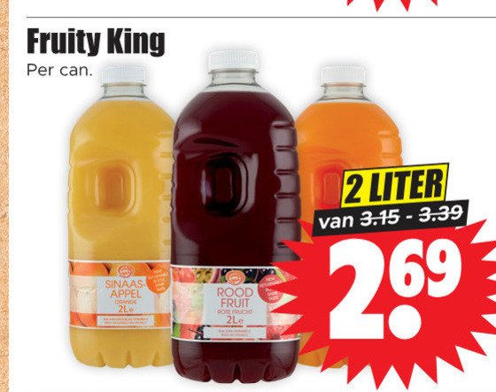 Fruity King   fruitdrank folder aanbieding bij  Dirk - details