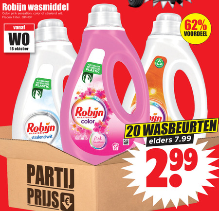 Robijn   wasmiddel folder aanbieding bij  Dirk - details