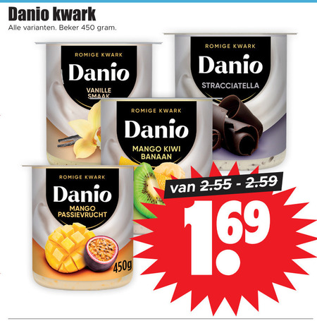 Danone Danio   kwark folder aanbieding bij  Dirk - details