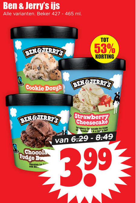 Ben and Jerrys   ijsspecialiteit folder aanbieding bij  Dirk - details