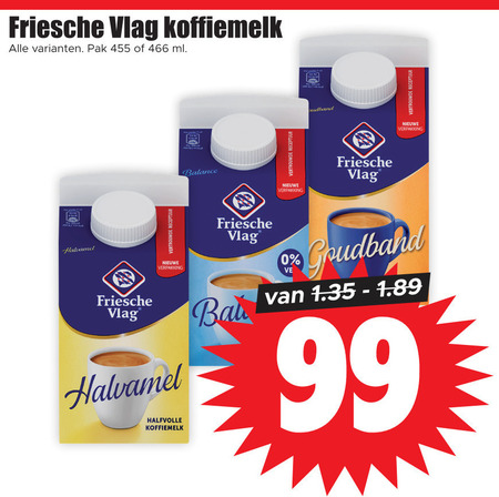 Friesche Vlag   koffiemelk folder aanbieding bij  Dirk - details