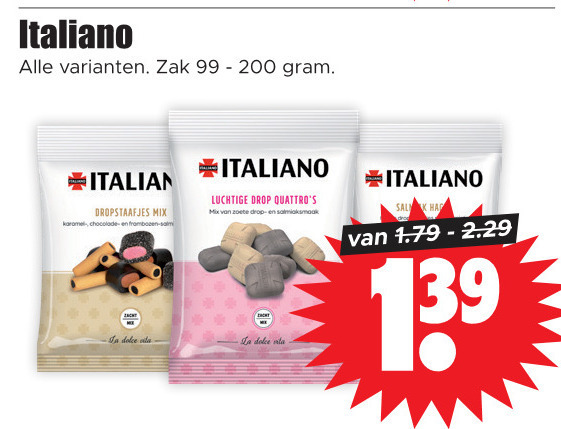 Italiano   drop folder aanbieding bij  Dirk - details