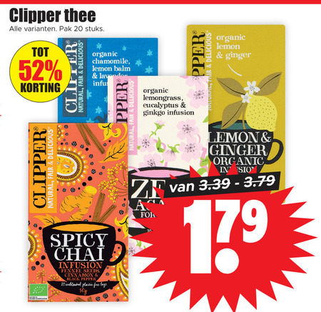 Clipper   thee folder aanbieding bij  Dirk - details