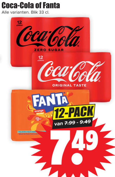 Fanta   cola, frisdrank folder aanbieding bij  Dirk - details