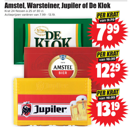 De Klok   krat bier folder aanbieding bij  Dirk - details