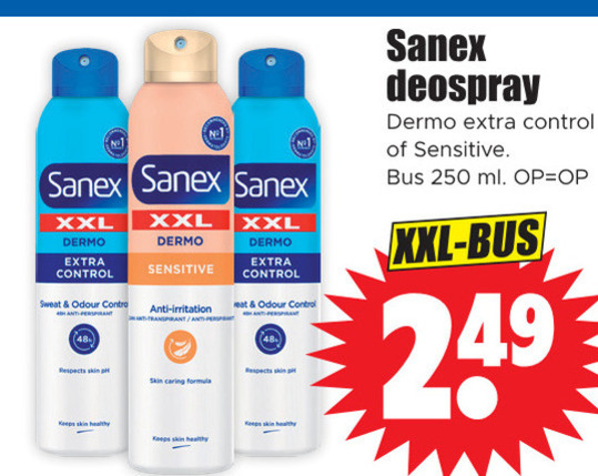 Sanex   deodorant folder aanbieding bij  Dirk - details