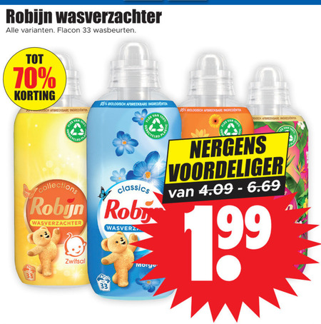 Robijn   wasverzachter folder aanbieding bij  Dirk - details