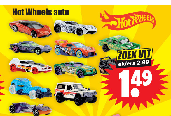 Hot Wheels   miniatuur auto folder aanbieding bij  Dirk - details