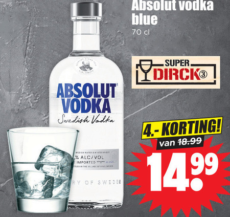 Absolut   wodka folder aanbieding bij  Dirk - details