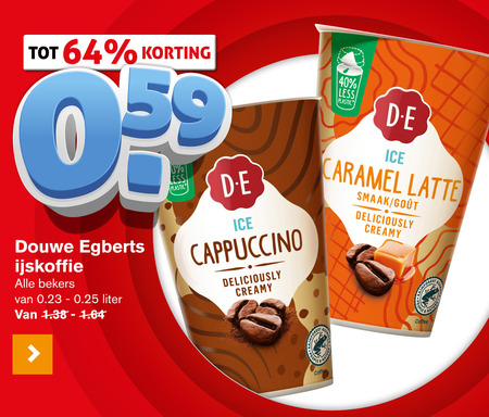 Douwe Egberts   ijskoffie folder aanbieding bij  Hoogvliet - details