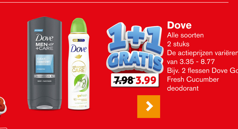 Dove   douchegel, deodorant folder aanbieding bij  Hoogvliet - details