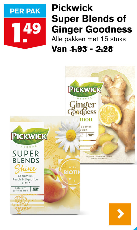 Pickwick   thee folder aanbieding bij  Hoogvliet - details