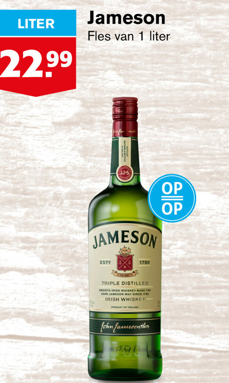 Jameson   whisky folder aanbieding bij  Hoogvliet - details