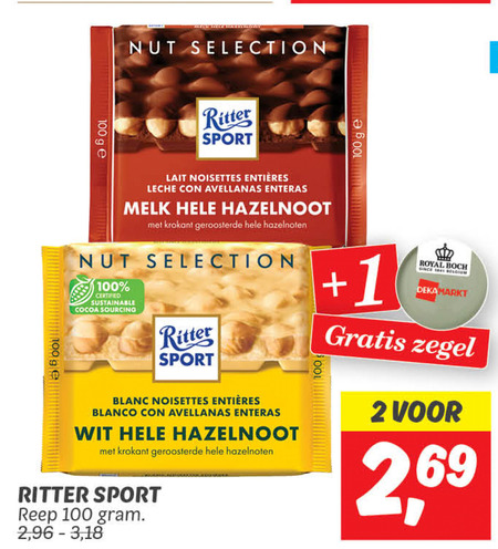 Ritter Sport   chocolade folder aanbieding bij  Dekamarkt - details