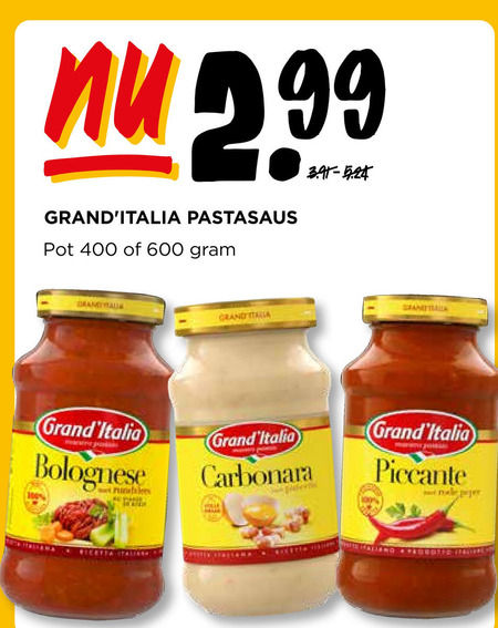 Grand Italia   pastasaus folder aanbieding bij  Jumbo - details