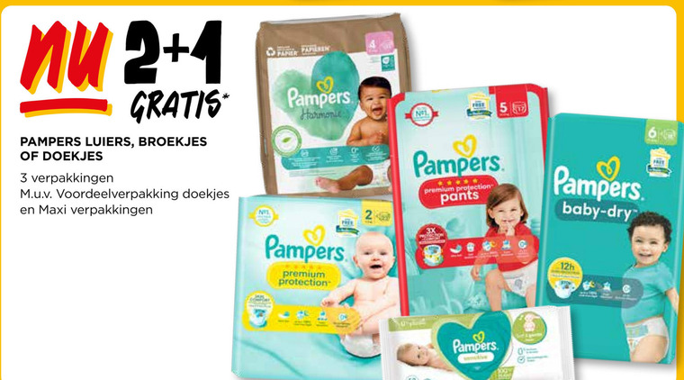 Pampers   luiers, luierbroekjes folder aanbieding bij  Jumbo - details