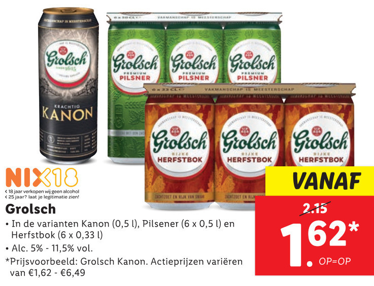 Grolsch   speciaalbier, blikje bier folder aanbieding bij  Lidl - details