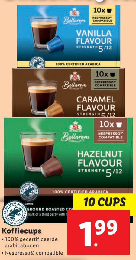 Bellarom   koffiecups folder aanbieding bij  Lidl - details