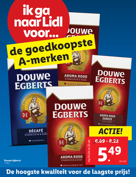 Douwe Egberts   koffie folder aanbieding bij  Lidl - details