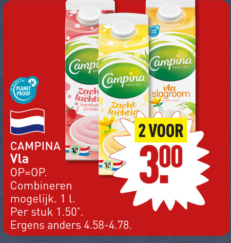 Campina   vla folder aanbieding bij  Aldi - details