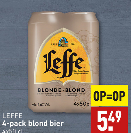 Leffe   blikje bier folder aanbieding bij  Aldi - details