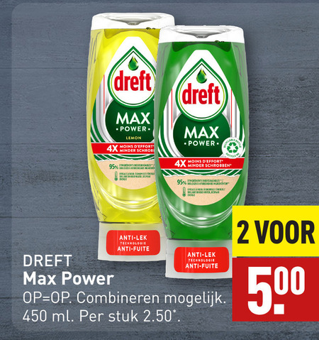 Dreft   afwasmiddel folder aanbieding bij  Aldi - details