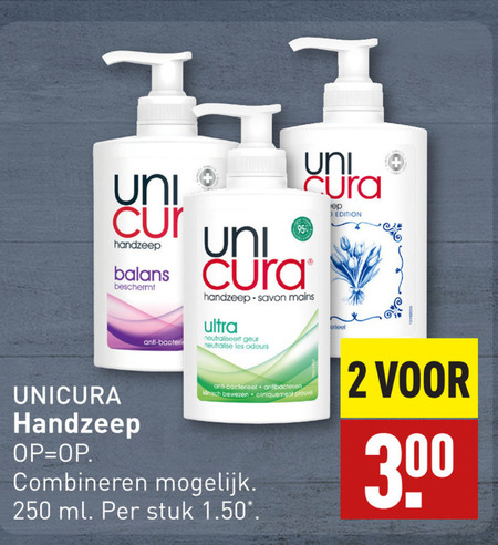 Unicura   handzeep folder aanbieding bij  Aldi - details