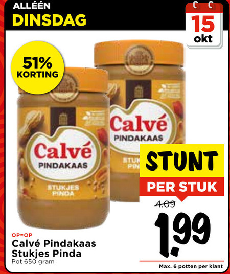 Calve   pindakaas folder aanbieding bij  Vomar - details