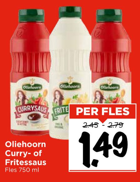 Oliehoorn   curryketchup, fritessaus folder aanbieding bij  Vomar - details