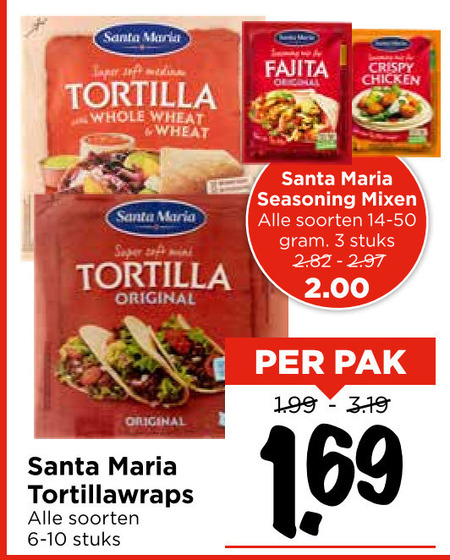 Santa Maria   tortilla folder aanbieding bij  Vomar - details